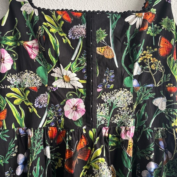 NWT Avec Les Filles Floral Botanical Butterfly Print Corset Fit & Flare Dress 6 - Picture 4 of 13